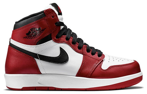 Кроссовки 1 высокие Air Jordan, красный — фото 2