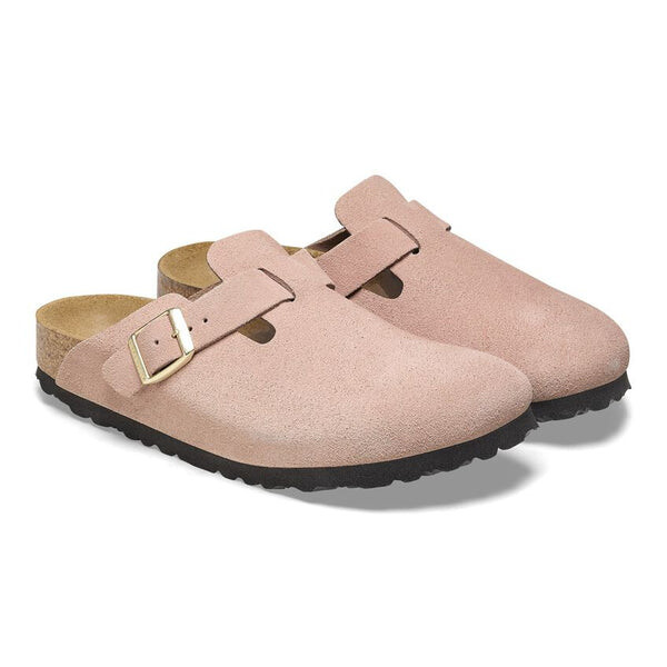 Тапочки boston suede leather sandals 'light rose' Birkenstock, розовый — фото 2