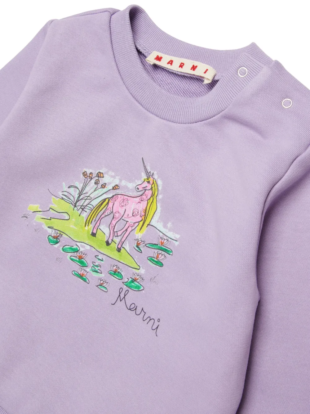 Толстовка с принтом Marni Kids, фиолетовый — фото 3