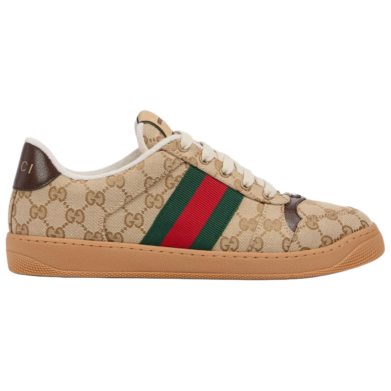 GUCCI Screener Low top Skateboard Shoes 1cm мужские темно-коричневые — фото 3