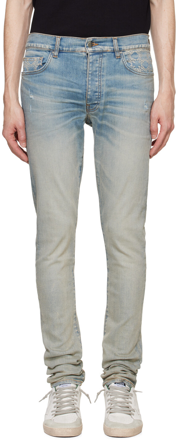 

Синие узкие джинсы MA Quad Contrast AMIRI