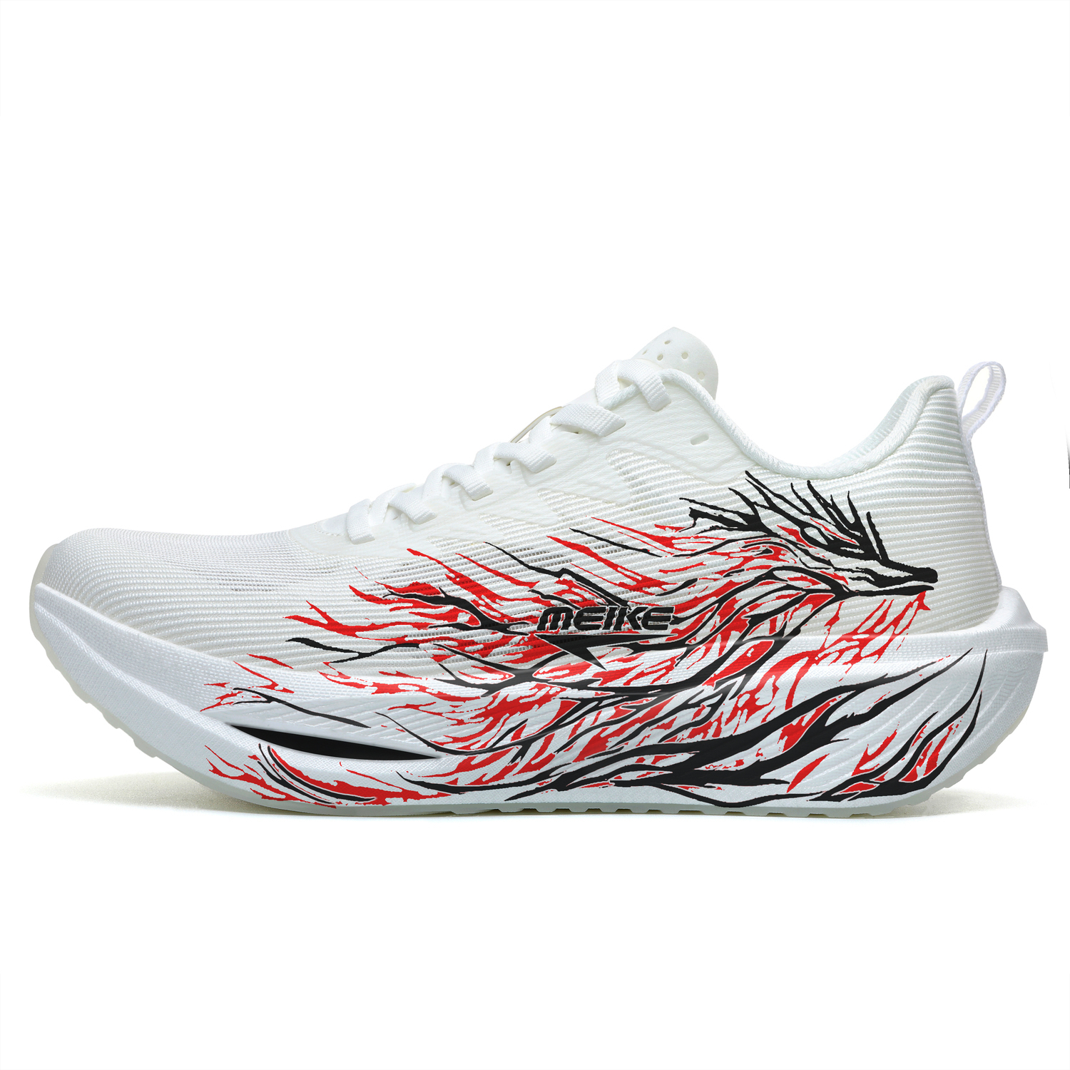 

MEIKE Амортизирующие и дышащие низкие кеды с карбоновой пластиной для повседневного бега унисекс белый черный - белый красный черный, цвет White Red Black