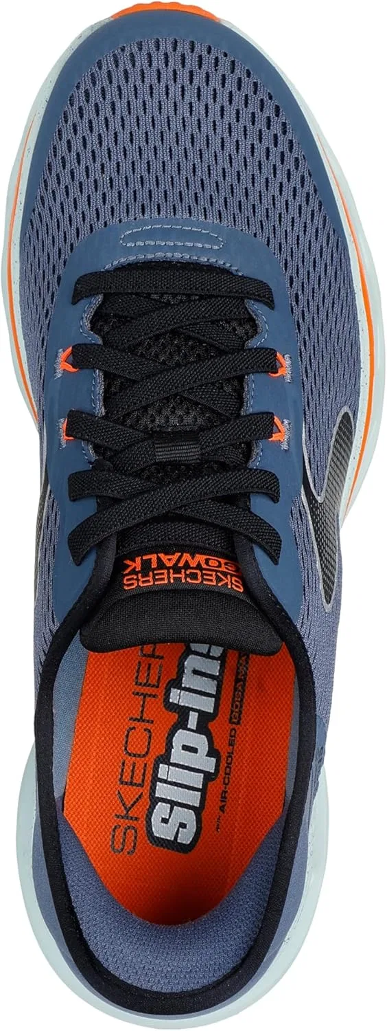 Мужские кроссовки Skechers Go Walk Glide-Step 2.0 Zander, Navy And Orange Textile Synthetic — фото 2