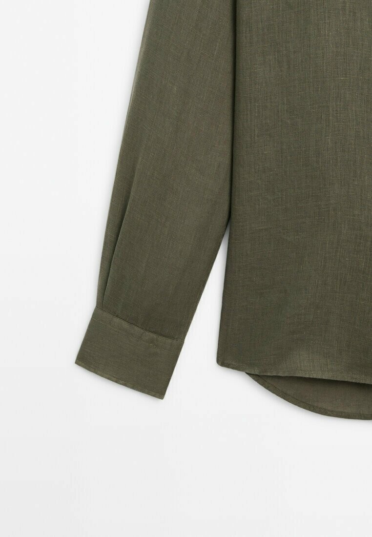 

Рубашка 100% LINEN SLIM FIT SHIRT WITH STAND-UP COLLAR 00187446 Massimo Dutti, цвет Mottled Green