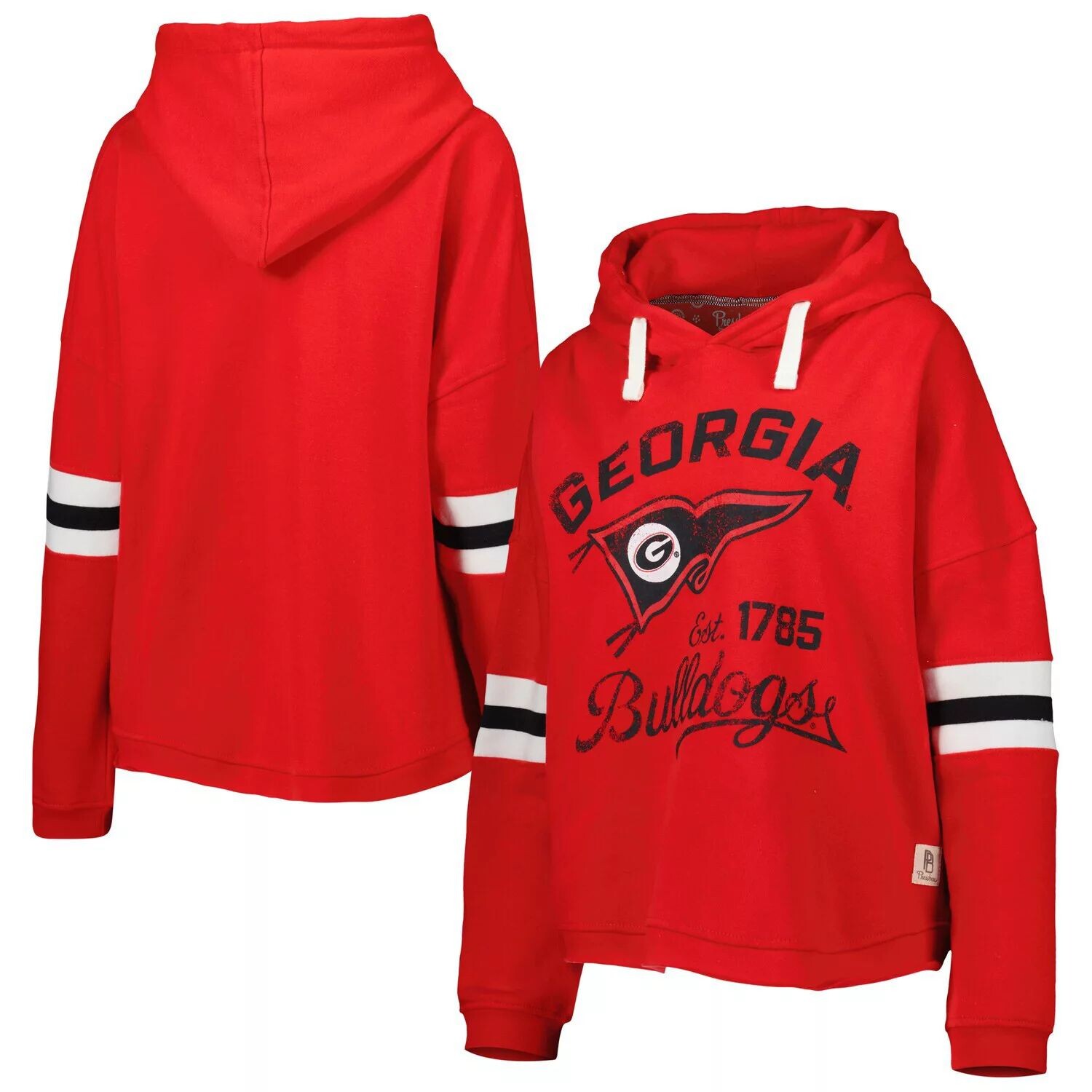 

Женский пуловер с капюшоном для прессы Red Georgia Bulldogs Super Pennant