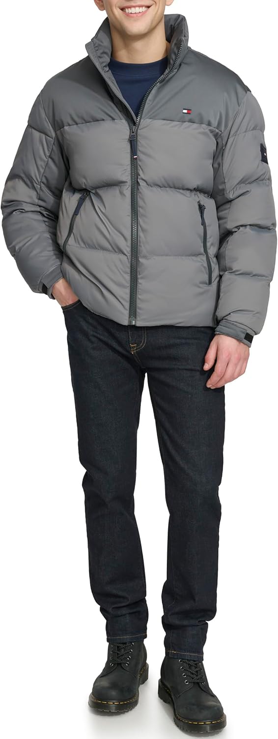 Мужская стеганая куртка Tommy Hilfiger из микс-медиа, Charcoal — фото 2