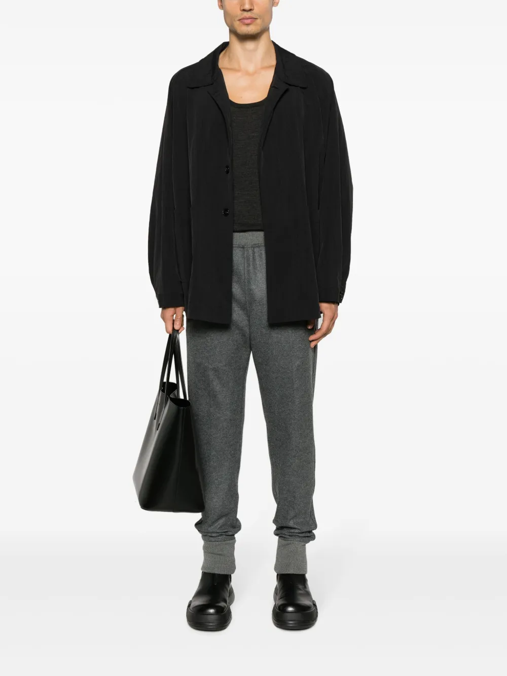 Шерстяные спортивные брюки с эластичным поясом JIL SANDER, серый — фото 2
