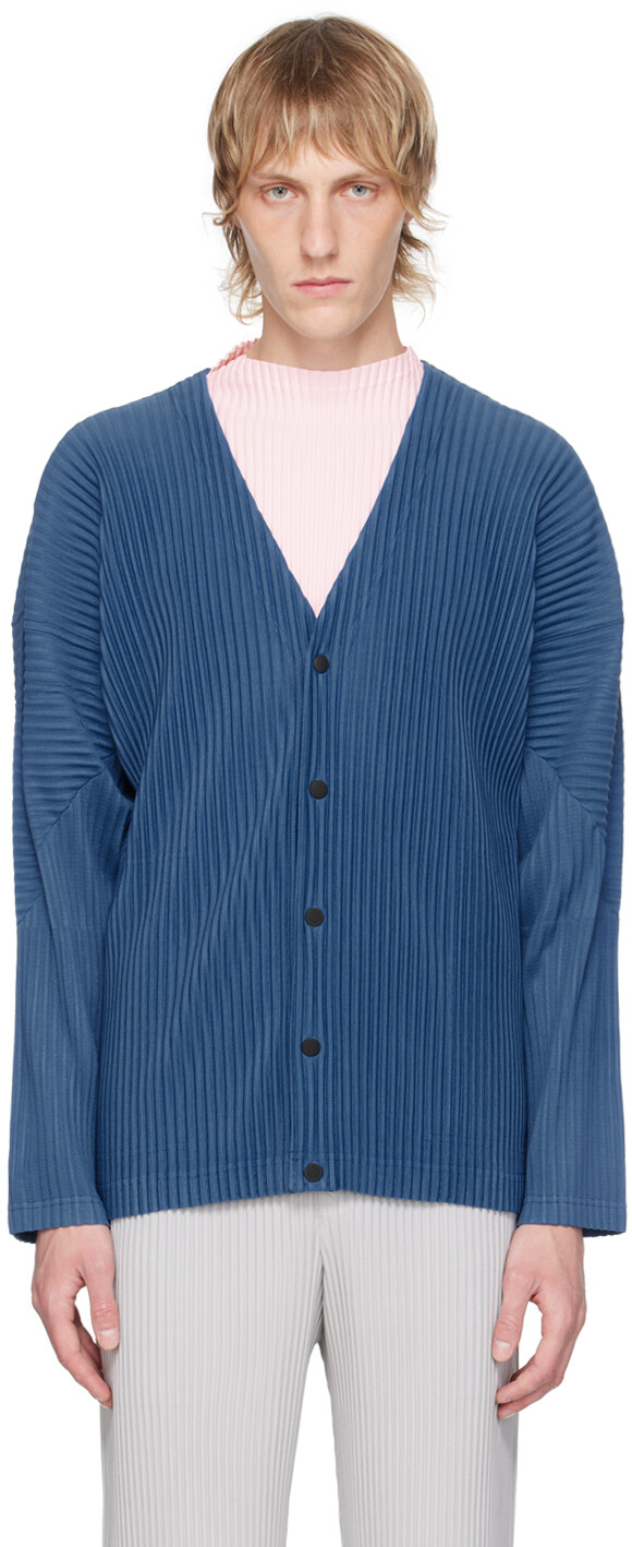 

Синий плиссированный кардиган HOMME PLISSe ISSEY MIYAKE