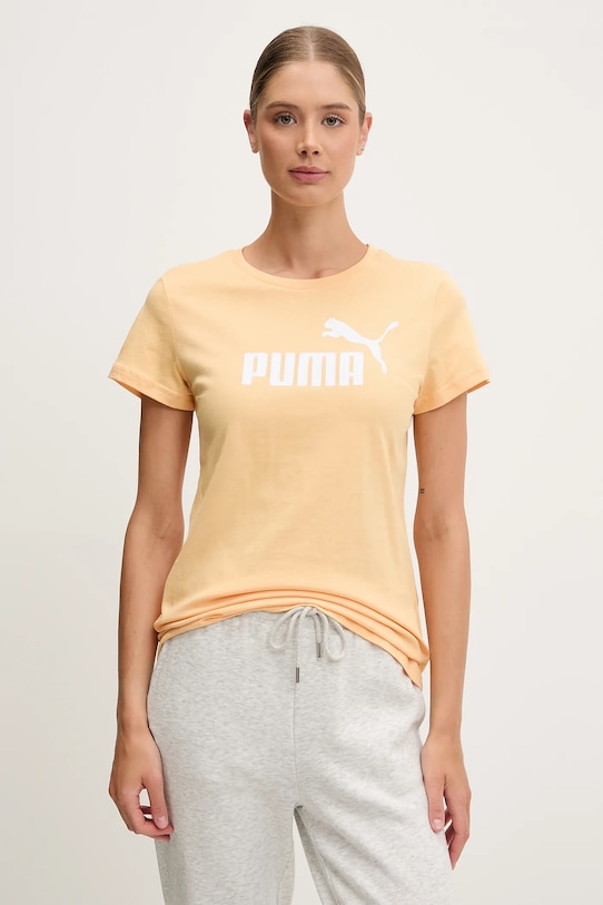 

Хлопковая футболка Puma, оранжевый