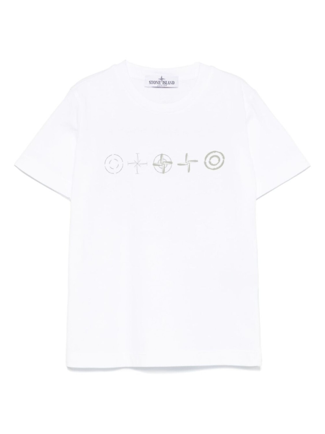 

Футболка Stone Island Junior с принтом в виде компаса, белый