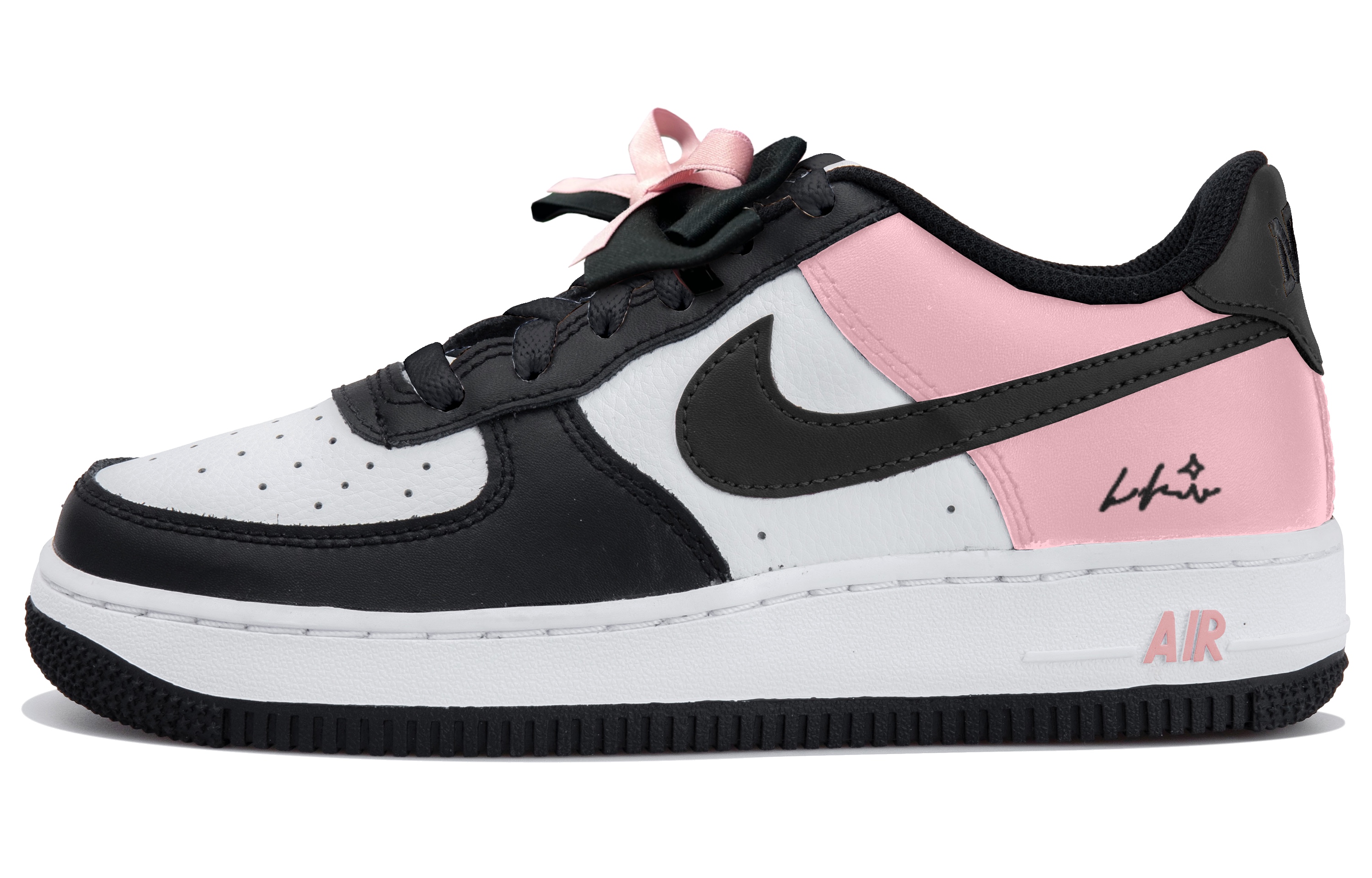 

Обувь для скейтбординга Air Force 1 для детей, начальная школа Nike, черный/розовый