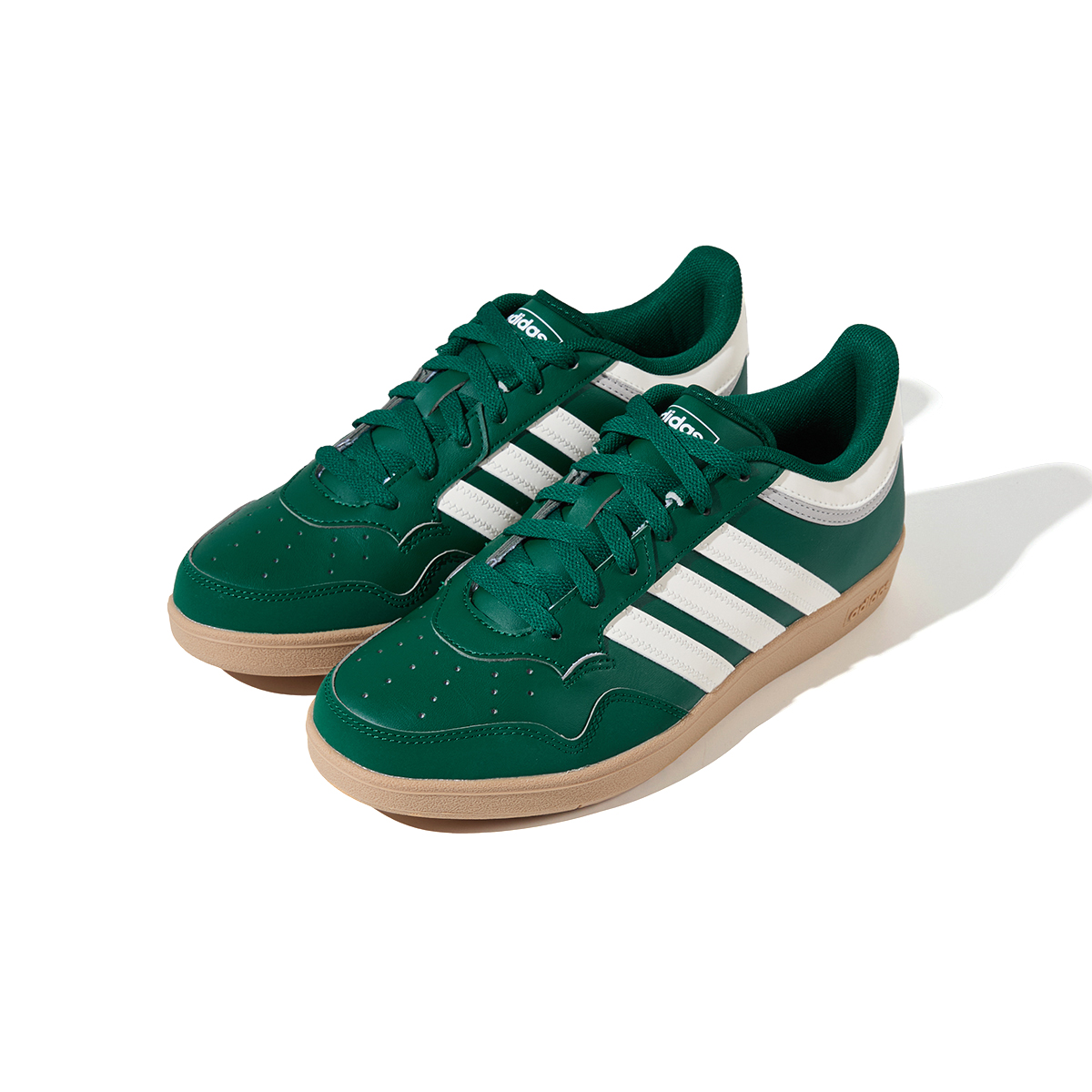 Кроссовки для скейтбординга Hoops 4.0 Thermal Lightweight Support Low top мужские Adidas, зеленый — фото 4