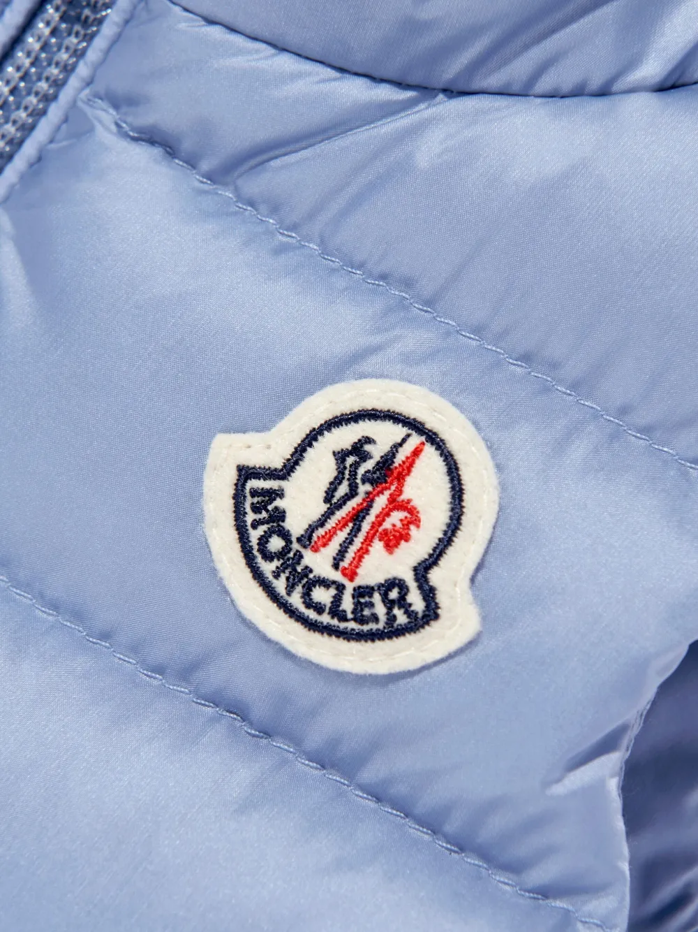 Стеганый жилет с нашивкой-логотипом Moncler Enfant, синий — фото 3