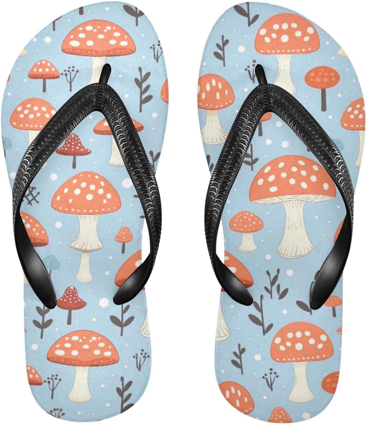 

Шлепанцы с рисунком листьев и грибов, пляжные шлепанцы, резиновые, противоскользящие, летние, для женщин и мужчин Sinestour, Leaves Mushroom Plant