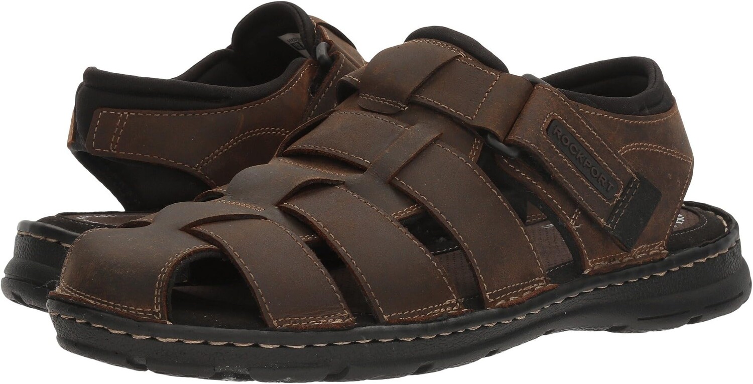 

Сандалии на плоской подошве Darwyn Fishermen Rockport, цвет Brown II Leather