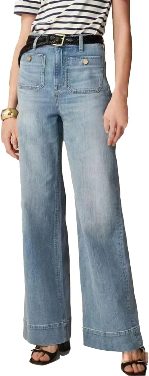 

Женские джинсы Washed Dark Blue Straight Leg High Stretch High Waist DGHM-JLMY