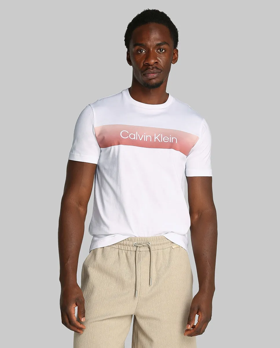 

Футболка мужская с линейным логотипом Calvin Klein, белый