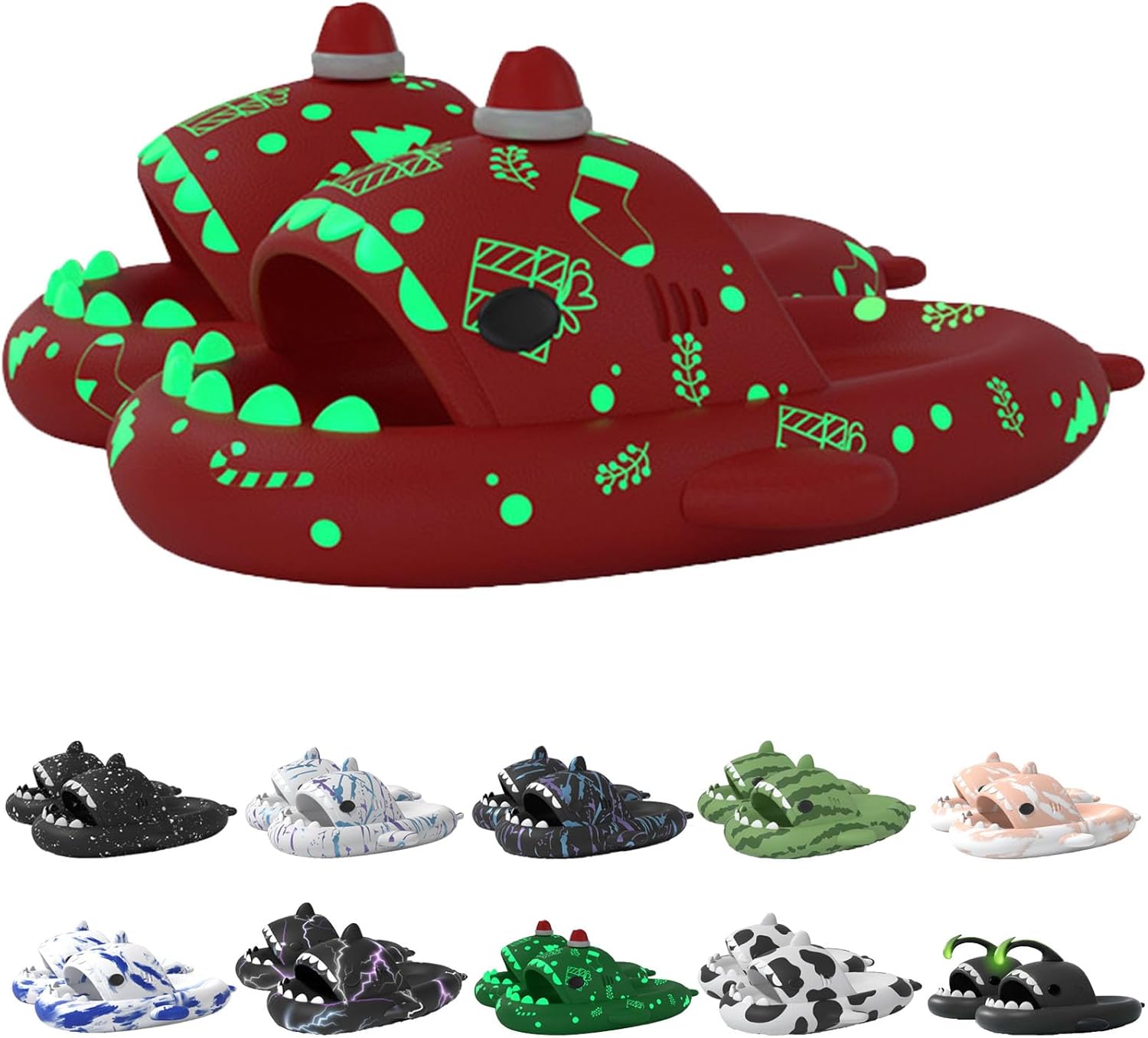 

Оригинальные шлепанцы Sharklas Polares, оригинальные Sharklas, шлепанцы Sharky, шлепанцы с изображением акулы, сандалии Shark Slides для женщин и мужчин Jfxgjuv, красный