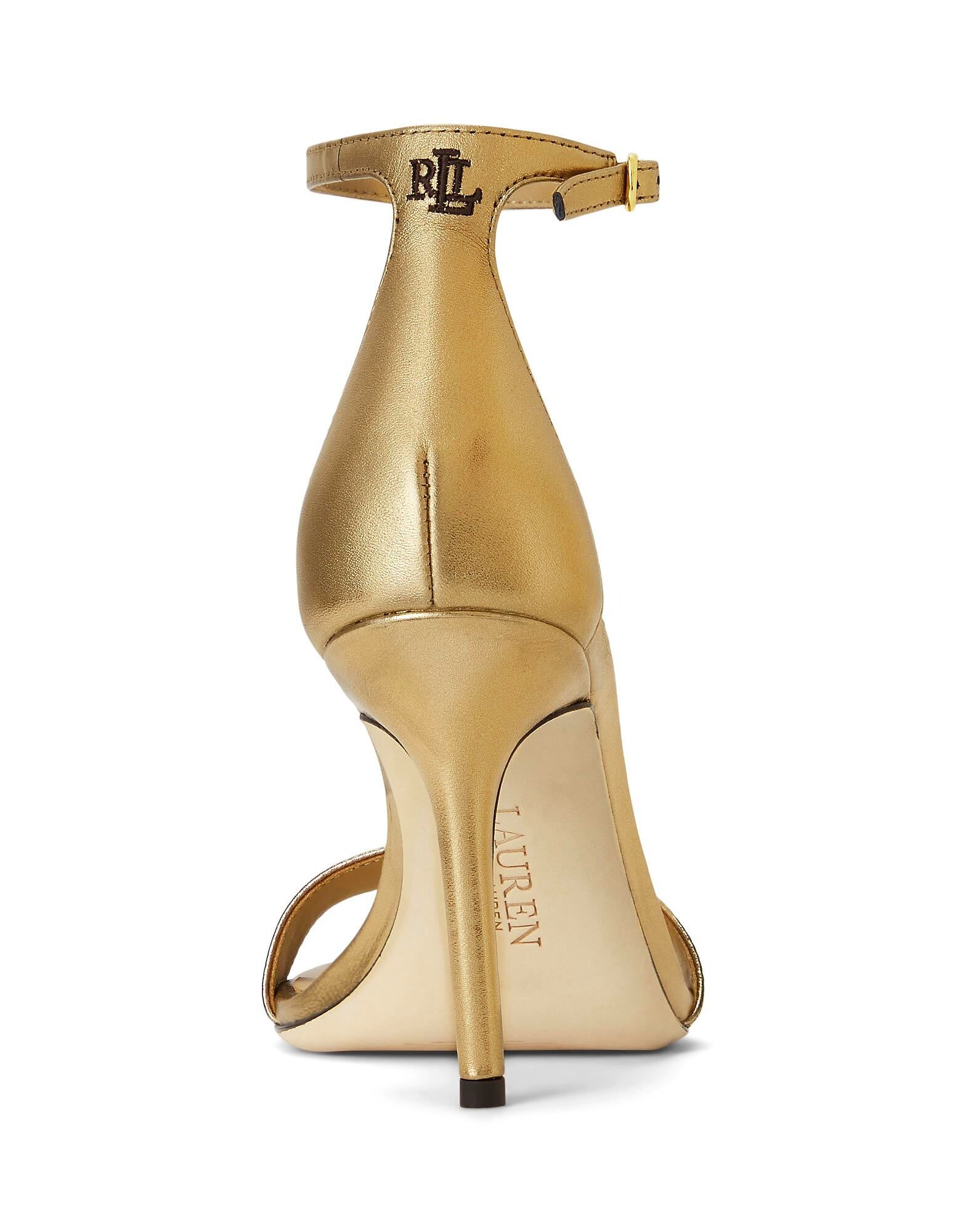 Сандалии Allie Metallic Nappa Leather Sandal Ralph Lauren, золотой — фото 2