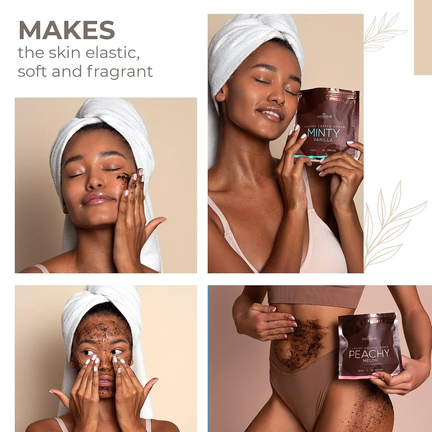 Набор кофейных скрабов для тела и лица COCOSOLIS SCRUB, 4 шт. (280 г) Cocosolis — фото 2