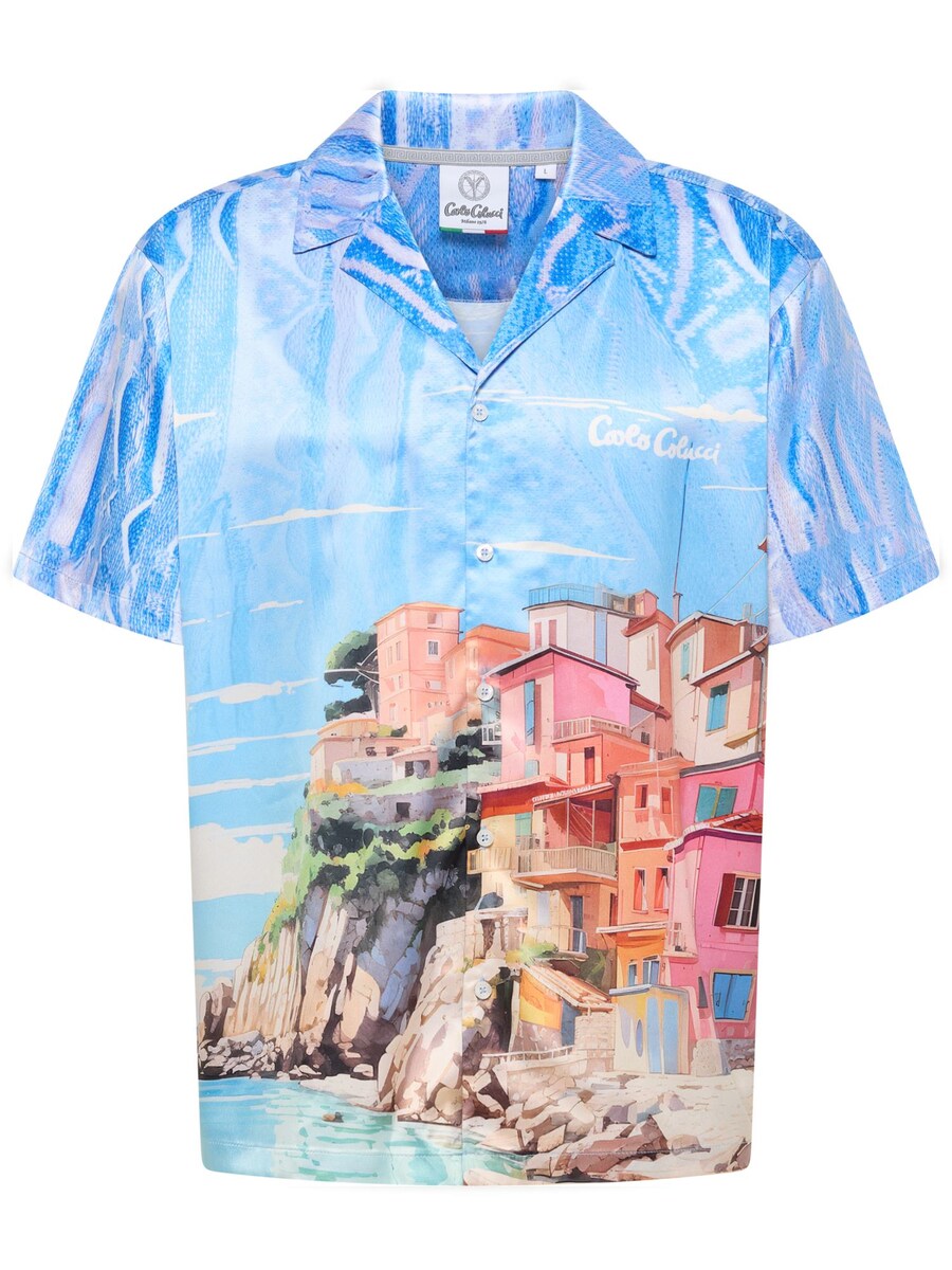 

Рубашка на пуговицах Comfort fit Carlo Colucci Ehrenstrasser, цвет Blue/Azure