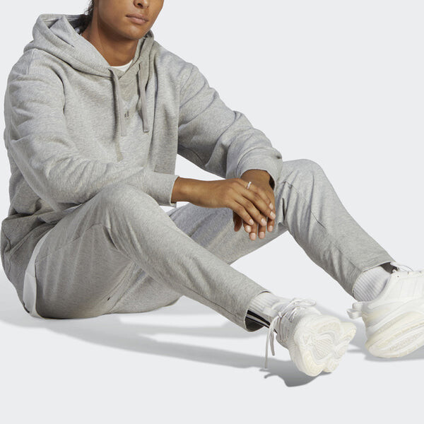 Брюки Essentials одинарный трикотажный зауженный открытый низ брюки Adidas, серый — фото 4