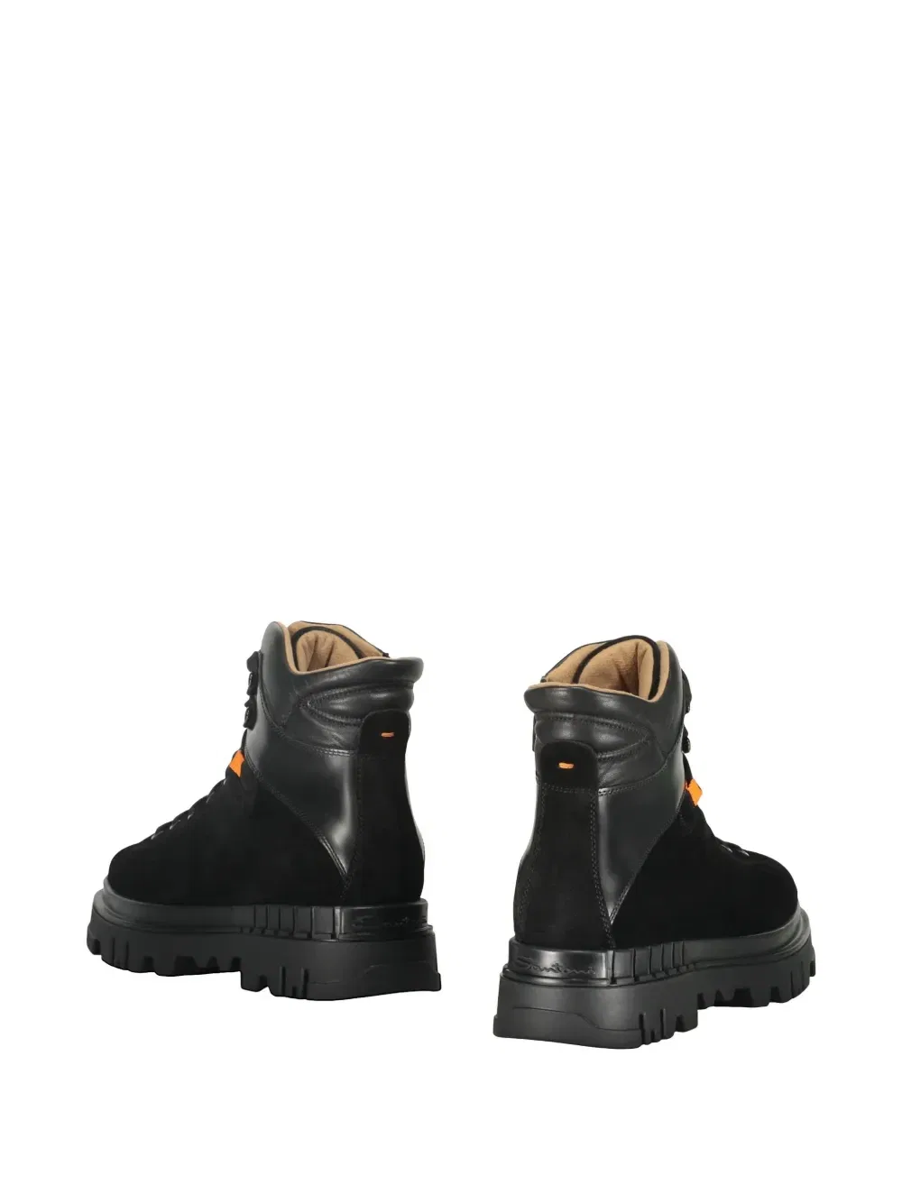 Кожаные ботинки на шнуровке Santoni, черный — фото 3
