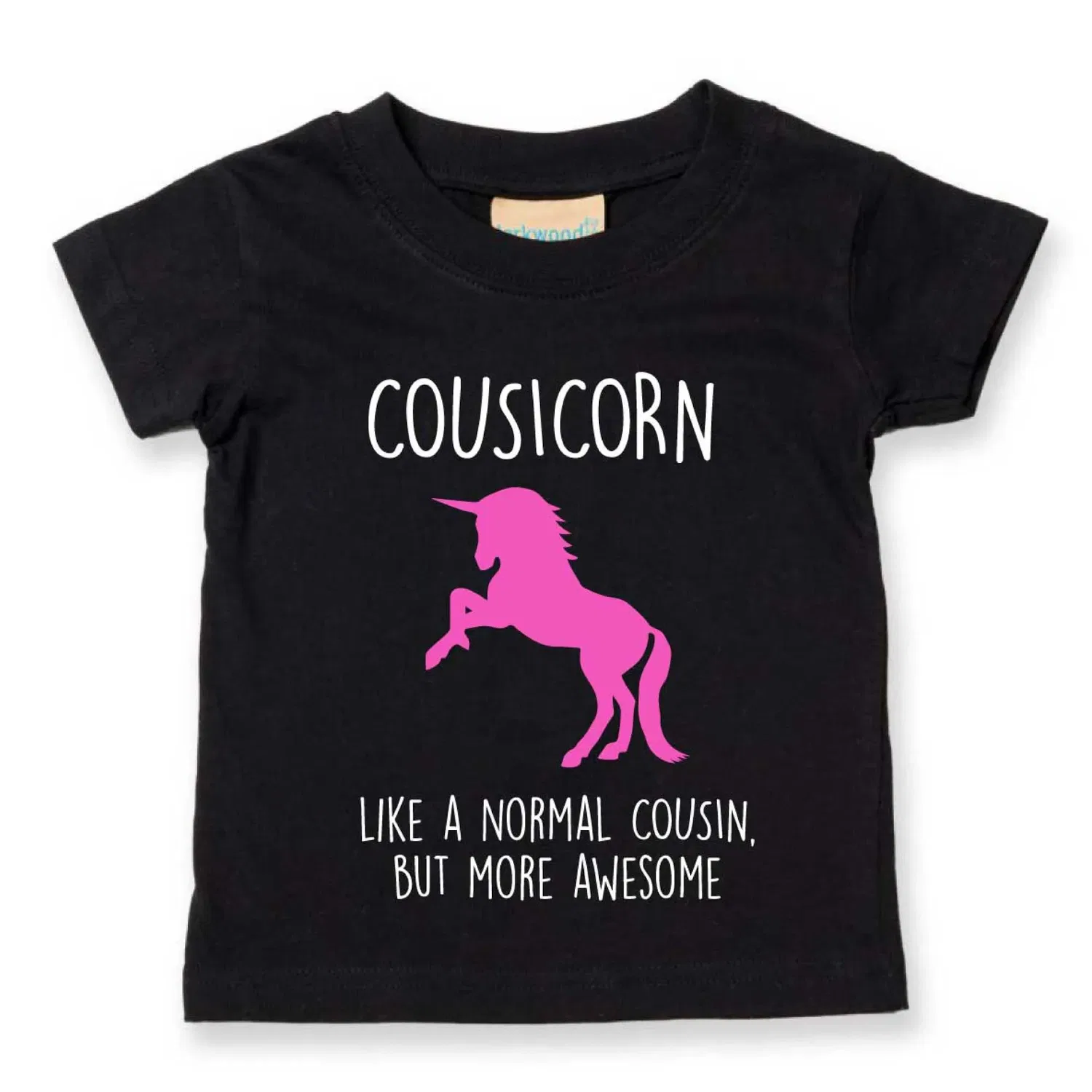 Детская футболка Cousicorn с принтом, 60 Second Makeover, черный — фото 2