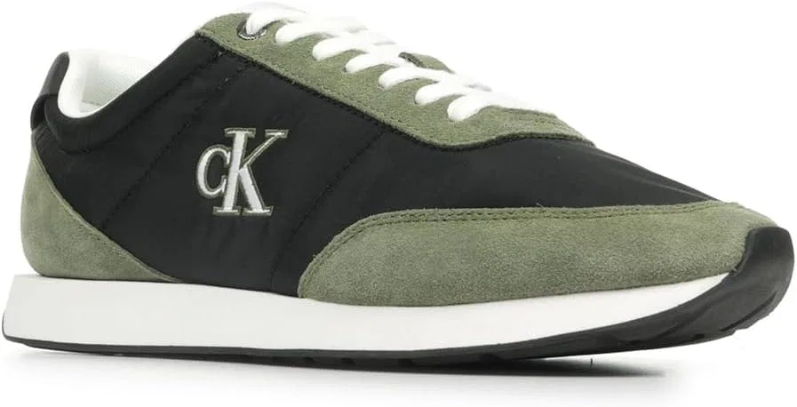 Мужские кроссовки Calvin Klein Retro Runner ESS Mix Mat Ym0ym01361 Low Top Calvin Klein Jeans, Black (Black/Capers/Bright White) — фото 4