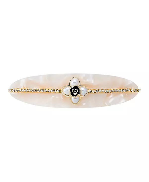 

Заколка для волос «Цветок жемчуга со стразами» от Адины Эден By Adina Eden, cream