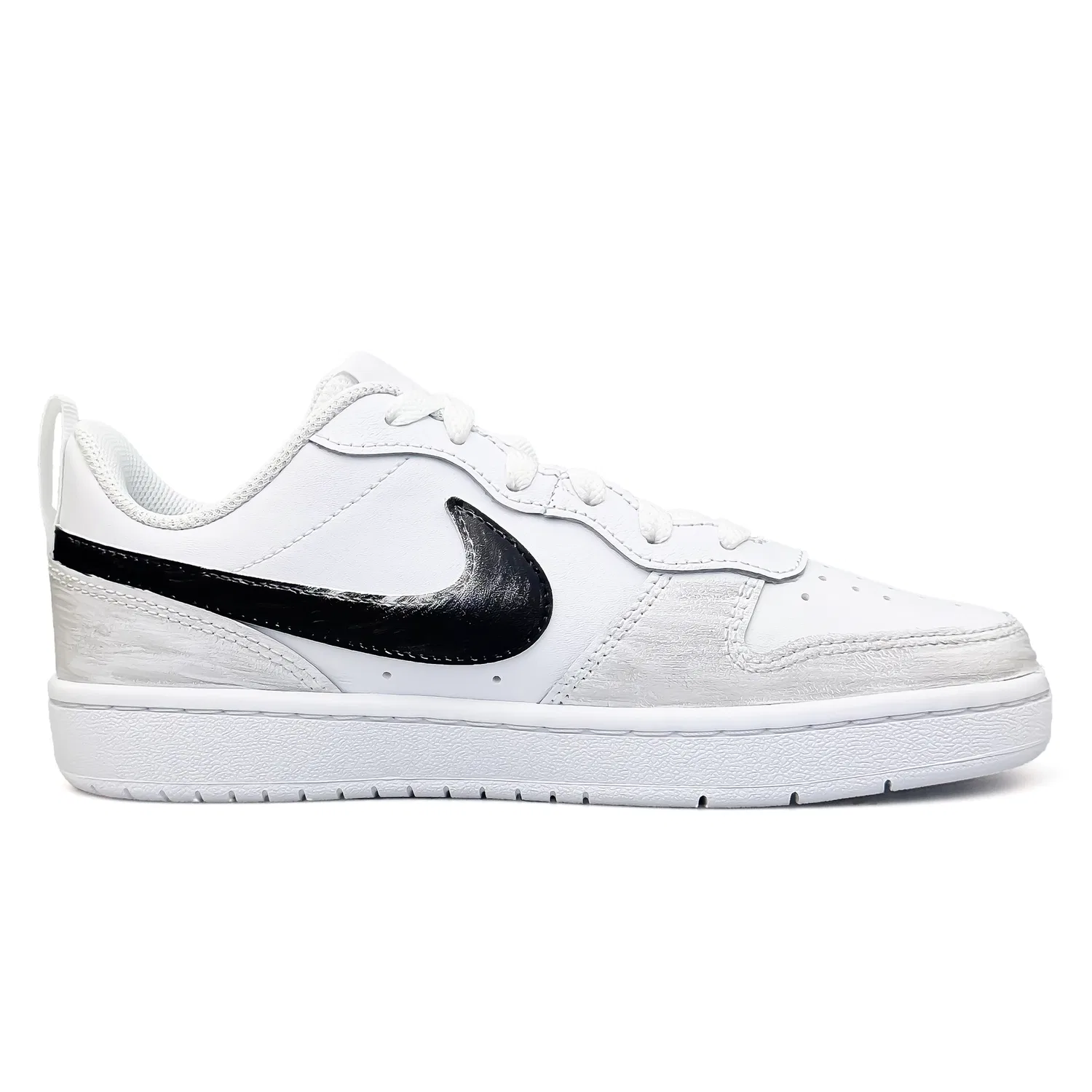 Детские скейтборд-кроссовки Nike Court Borough Starry Love Confession черно-бело-золотые — фото 4