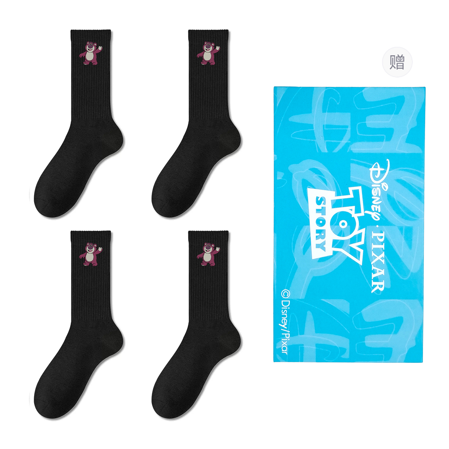 

Коллекция Strawberry Bear унисекс носки Crew 4 пары в подарочной сумке Disney, черный