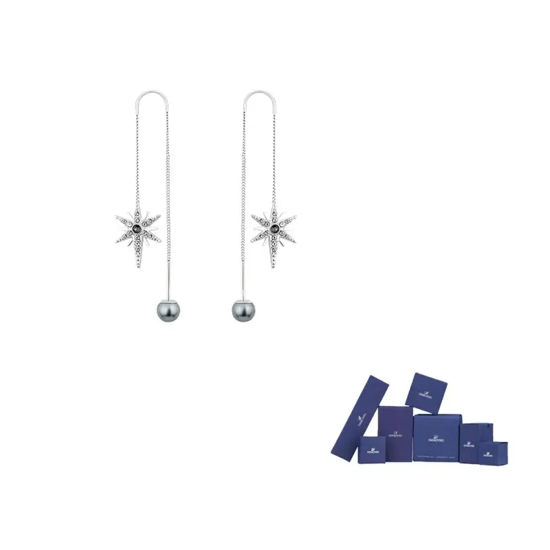 

Swarovski Сережки с белым золотым покрытием женские серебряные