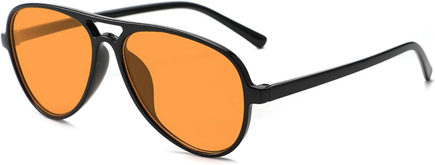 

Большие солнцезащитные очки-пилот для женщин и мужчин, популярные винтажные солнцезащитные очки 70-х годов, мужские очки с двойной перемычкой mincl, Orange