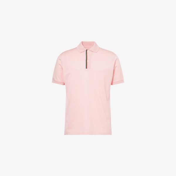 

Рубашка-поло Paul Smith с полосатой отделкой, розовый