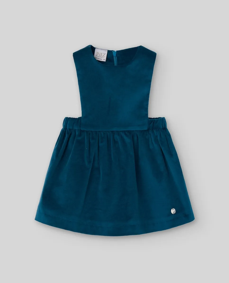 

Платье из велюра для младенцев коллекции Quinta PAZ Rodríguez, темно-синий