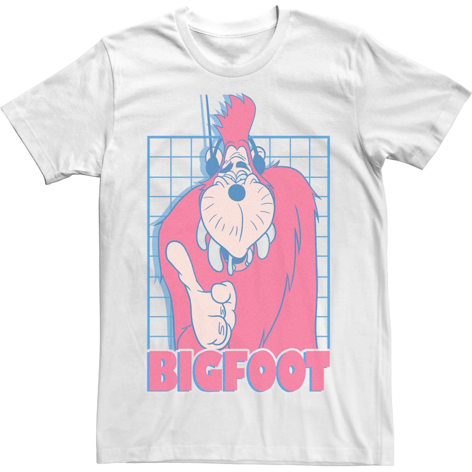 

Мужская футболка с сеткой Disney A Goofy Movie Bigfoot Licensed Character, белый