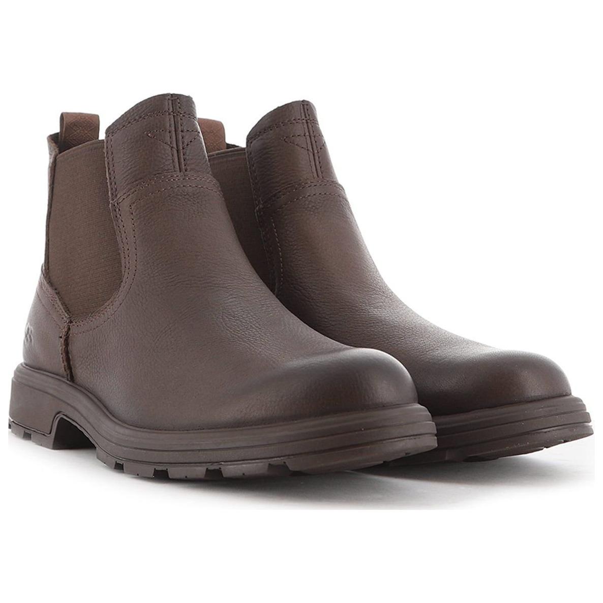 UGG Короткие челси-ботинки Grizzly Biltmore из кожи для мужчин, коричневые — фото 3