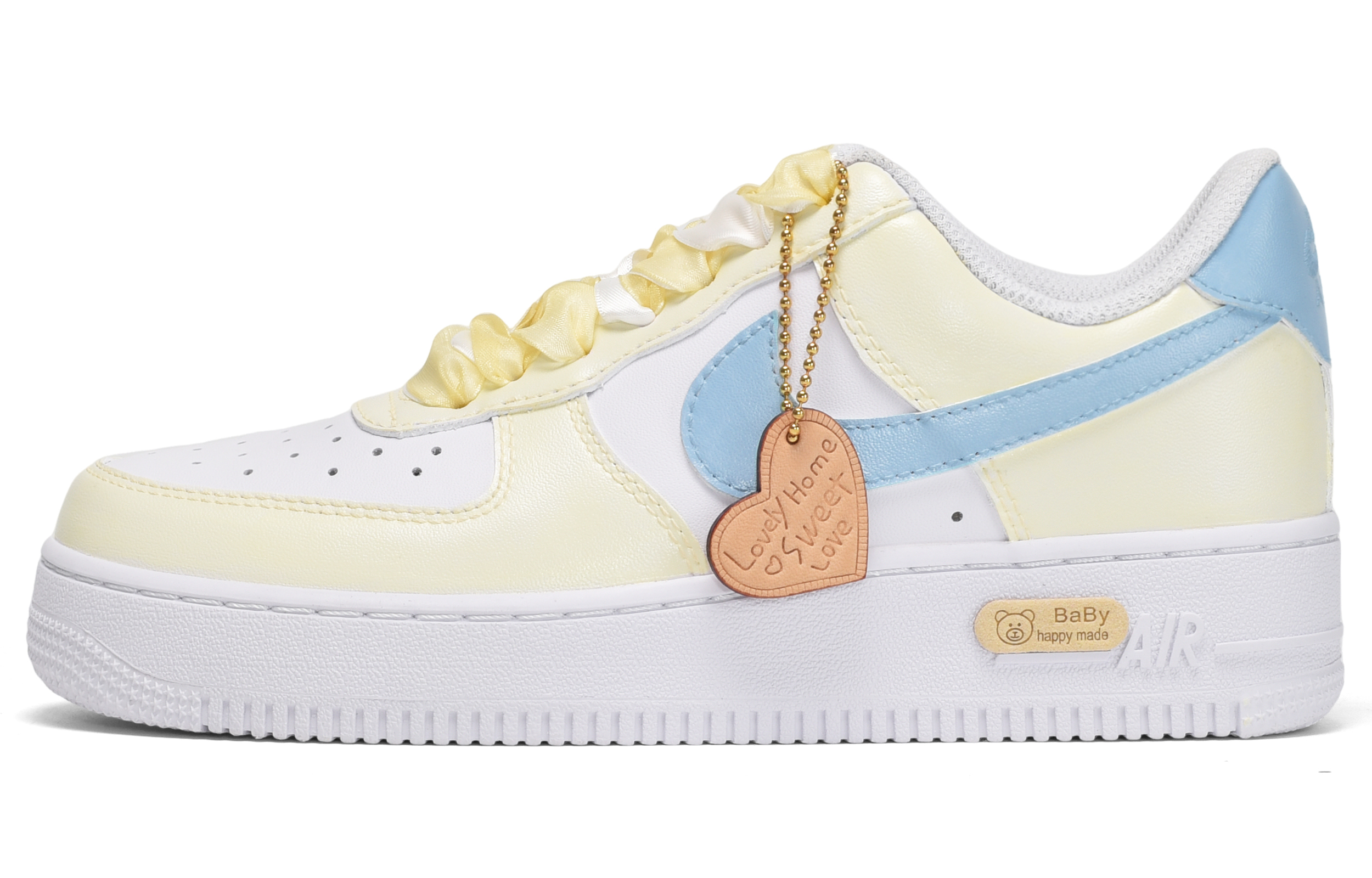 

Кроссовки Nike Air Force 1 Skateboarding Shoes Women's Low-top Yellow/blue, черный/серо-синий