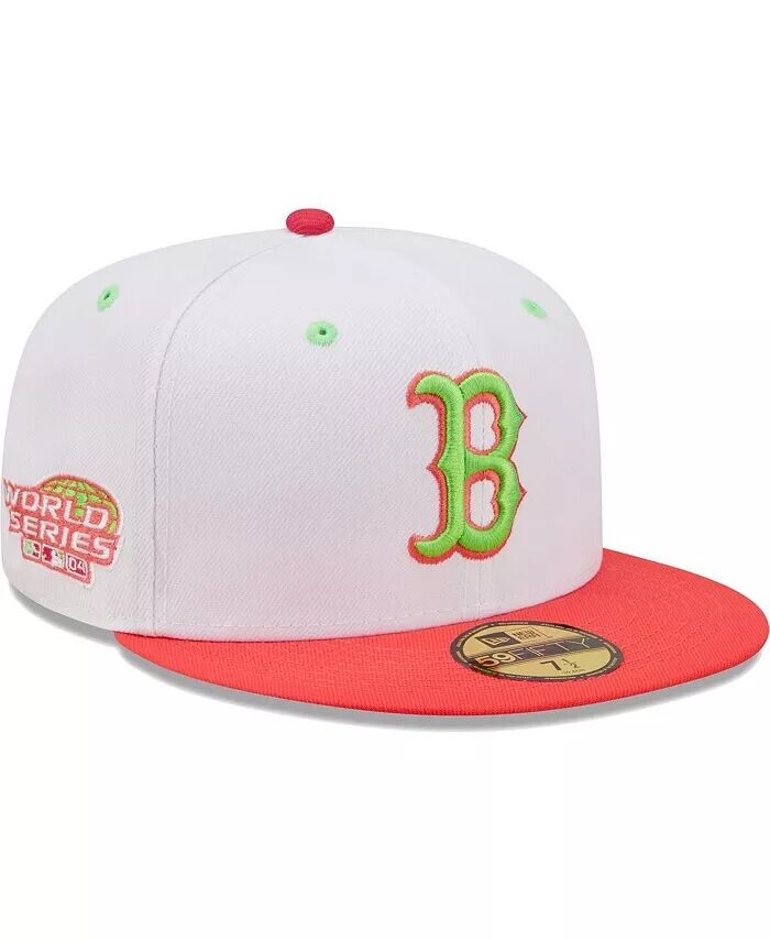 

Мужская белая, коралловая шляпа Boston Red Sox 2004 World Series Strawberry Lolli 59Fifty New Era