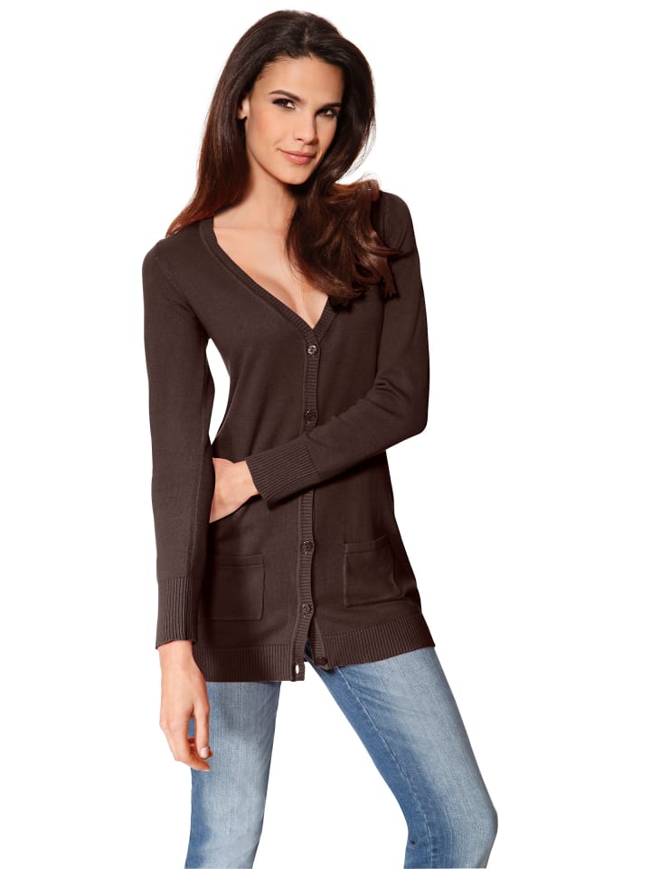 

Кардиган тонкой вязки шоколадно-коричневого цвета Heine