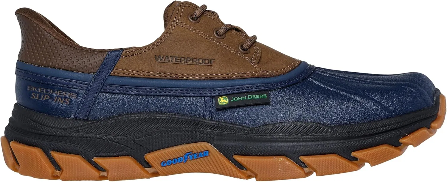 Кроссовки Skechers Men's X John Deere Respected Dancing Trainers, Navy Leather Duraleather Tan Trim — фото 3