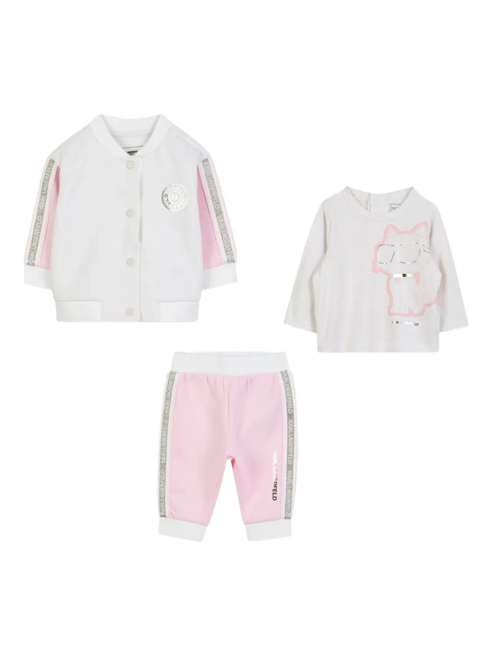 Спортивный костюм с логотипом KARL LAGERFELD KIDS, белый — фото 4