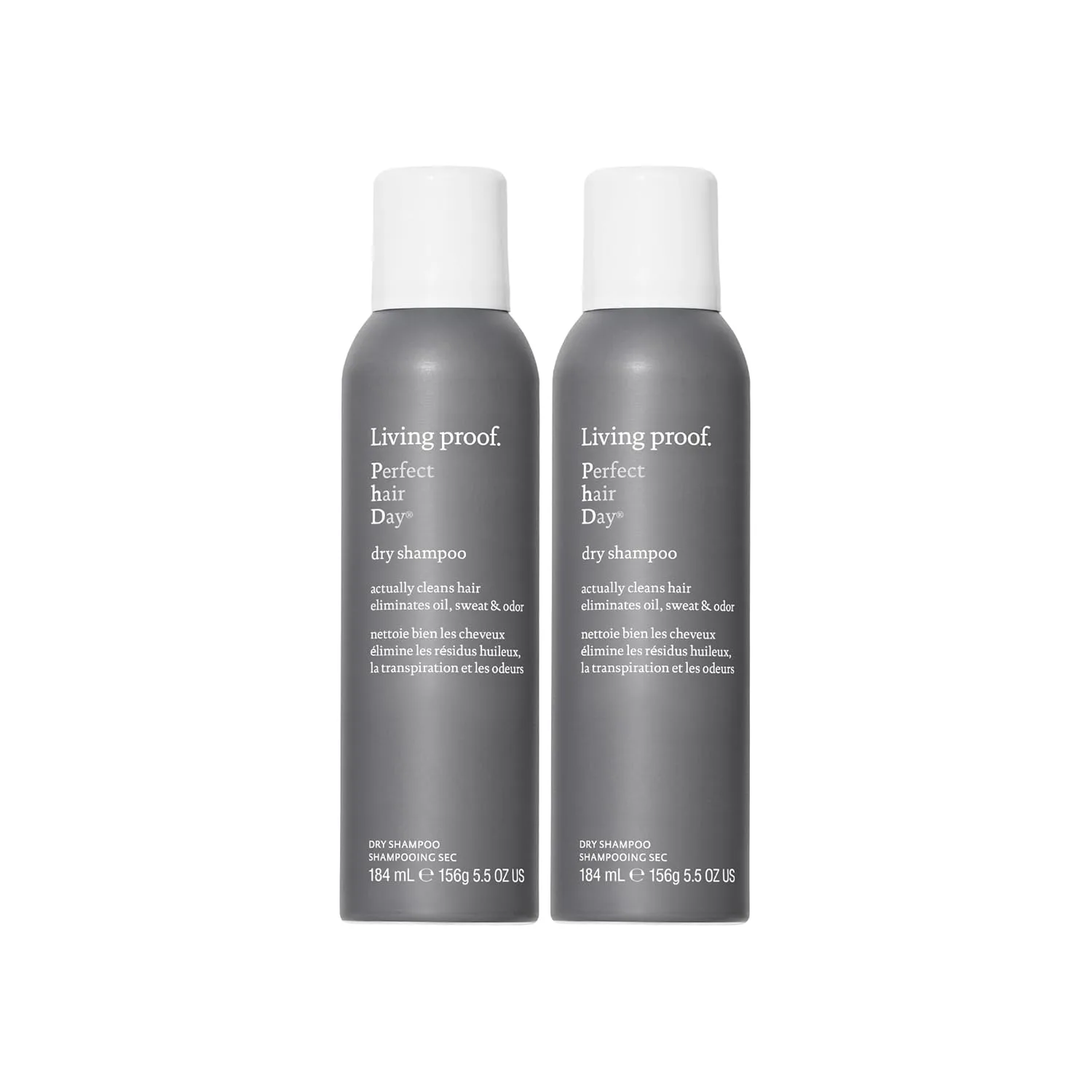 Сухой шампунь Living Proof Perfect Hair Day - впитывает жир, пот, запах, очищает волосы, обладает свежим ароматом, детоксифицирует кожу головы. Подходит для женщин и мужчин. 311.85 г (2 шт.)