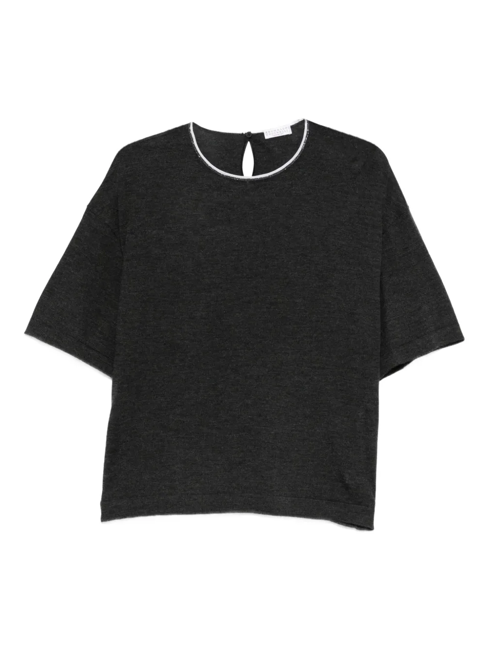 

Кашемировый топ с круглым вырезом Brunello Cucinelli, серый