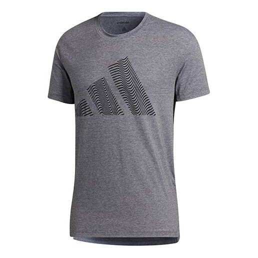 

Футболка three-bar tee logo printing short sleeve black Adidas, черный