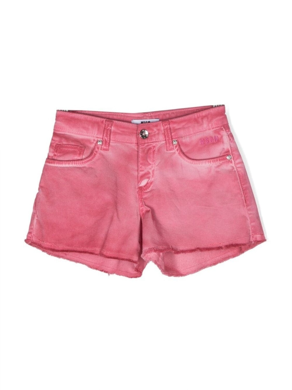 

MSGM Kids джинсовые шорты с эффектом потертости, розовый