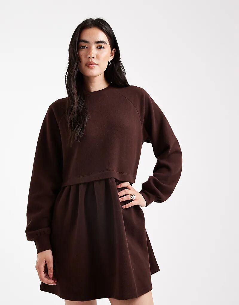 

Платье-халат Miss Selfridge из супермягкой ткани с начесом шоколадного цвета