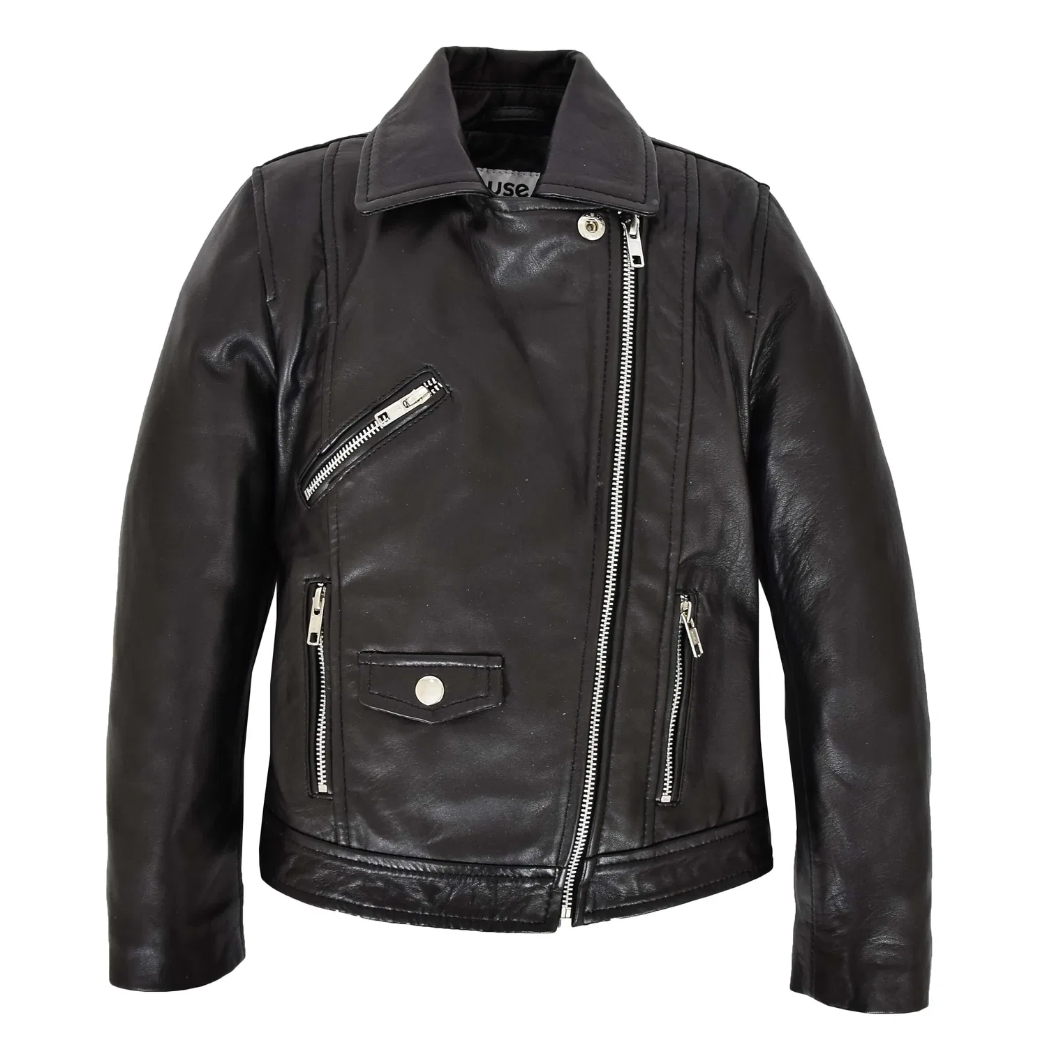 Кожаная куртка-косуха для девочек House Of Leather, черный — фото 3