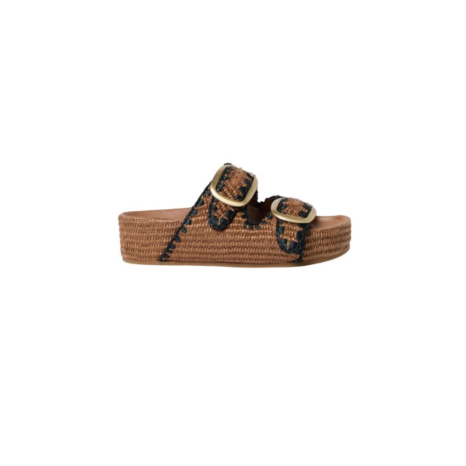 Женские сандалии Theo Two Band в коричневом и черном цвете Loeffler Randall
